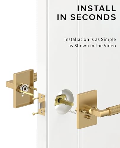 Asidrama 6 Pack Champagne Bronze Privacy Interior Door Handles - color: Champagne Bronze