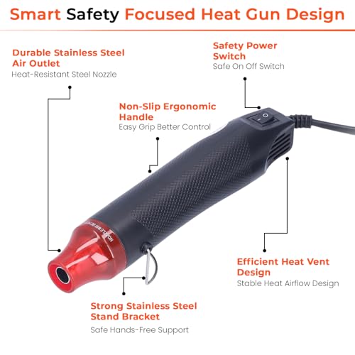 Heat Gun for Soldering with Adjustable Temperature Control – Lightweight Ergonomic SolderStick Heat Tool, IP67 Waterproof, Fast Heating for Heat Shrink Tubing, Electrical Repairs & DIY Use