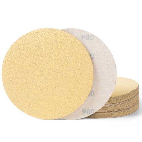 S SATC 30 PCS Sanding Discs Hook and Loop 6 Inch No Hole Aluminum Oxide Sandpaper for Random Orbital Sander Assorted 60 80 100 120 150 180 220 320 400 600 800 1000 Grit - style: No Hole Yellow