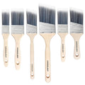 Wesquer 6 Pack Paint Brush Set – Flat & Angled Paint Brushes (1", 1.5", 2", 2.5") with 2" Short Handle Paint Brush, Professional Paint Brushes for Walls, Furniture, Wood Stain and Cabinet Painting