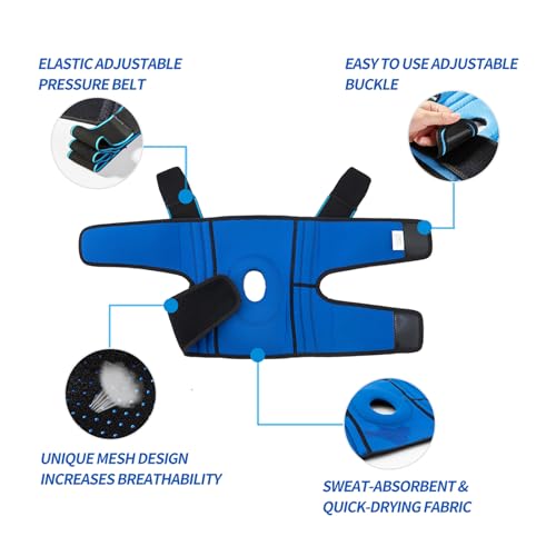 DOUFURT Knee Brace for Men & Women, Side Stabilizers & Patella Gel Pads - color: Blue & Black, size: Small(Pack of 1)