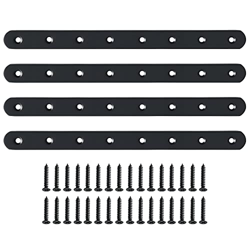 Alise Flat Bracket ,12 Inch Black Mending Plate Flat Brace for Wood Shelves - color: Black, size: 12 Inch