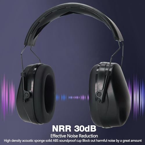 30dB Noise Cancelling Ear Muffs, Shooting Ear Protection, Ear Protection Headphones, Thickened Headband Ear Muffs for Noise Reduction for Shooting, Construction, Mowing