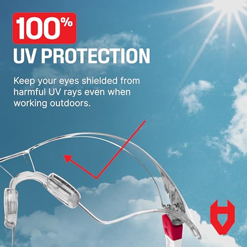NoCry Clear Safety Glasses for Women with Adjustable Frames — Anti Fog Safety Glasses with 100% UV Protection & Scratch Resistance, ANSI Z87.1 Rated — Perfect Safety Goggles for Women, Nursing Goggles - color: White & Pink