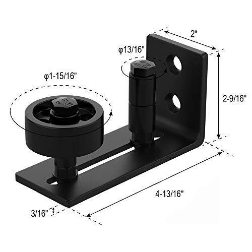 WINSOON Sliding Barn Door Floor Guide Hardware kit 8 in 1, Black, 1Pack - color: Black