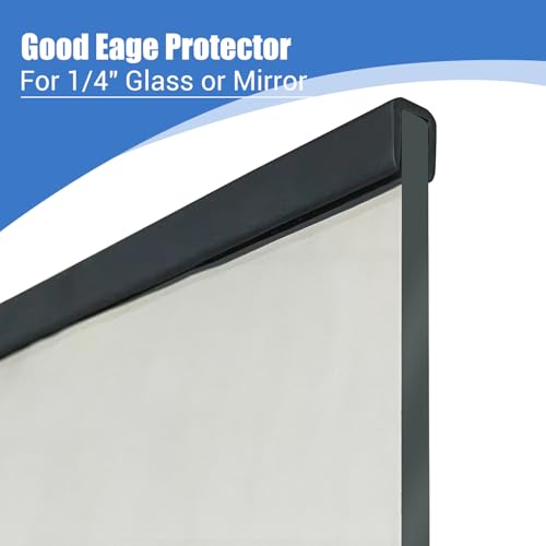 Rubber Edge Trim, Self-Adhesive U Channel Edge Trim, U Shaped Edge Protector for Glass, Mirror, Plywood, EPDM Material, Slot Width 1/4"(6mm), Length 10 Ft, Black - size: Fit 1/4"- L10'