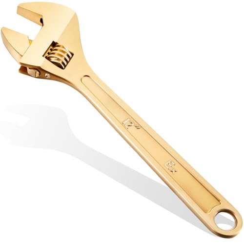 Hicarer 12 Inch Non-Sparking Adjustable Wrench, Aluminum Bronze Tool - size: 12 Inch/ Open Max 40mm