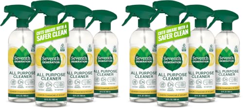 Seventh Generation All Purpose Cleaning Spray Surface Cleaner Lemon Chamomile scent Cuts Grease 23 oz,(Pack of 8) - size: 23 Fl Oz (Pack of 8)