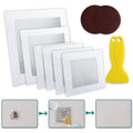 WYIRONG 10 Pack Drywall Repair Kit for Large Holes, 4/6/8 Inch Dry Wall Patch Kits for Erase a Small Nail Hole, Plaster Wall Patching Self Adhesive Aluminum Mesh with Scraper and Sandpaper - style: 10 Pack Drywall Patch Kit