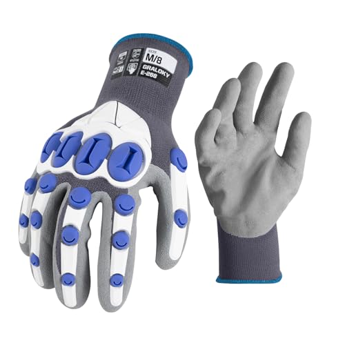 Safety Work Gloves Men Women, Impact Gloves with TPR Protection - color: Grey, size: Medium