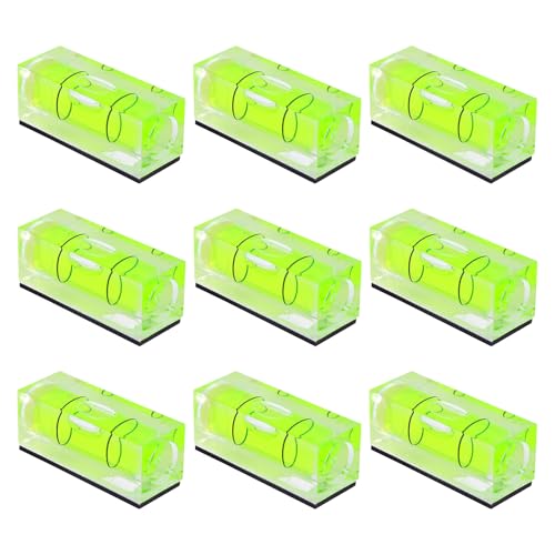 9pcs Small Bubble Spirit Level, Square Bubble Level Mini Magnetic Spirit Measure Tool for Leveling Phonograph Turntable Camera Tripod Drill