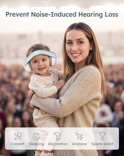 Yoofoss Baby Ear Muffs Noise Protection for Infants Up to 36 Months - Noise Cancelling Headphones for Ear Protection - color: Blue