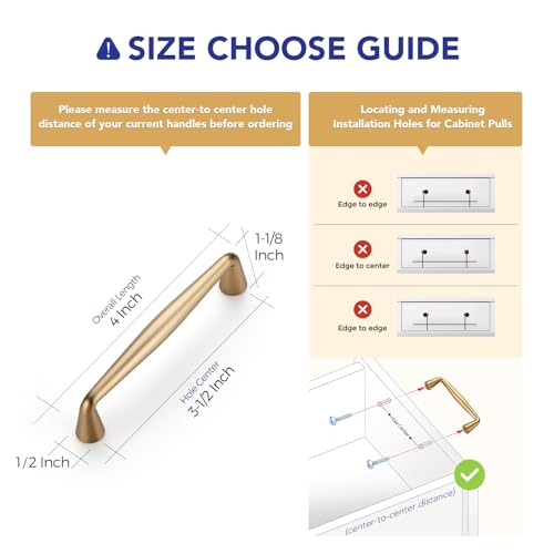 Ravinte Champagne Bronze Cabinet Handles Solid Handles,3-1/2 Inch,10 Pack - color: Champagne Bronze, size: 3-1/2 Inches Hole Center