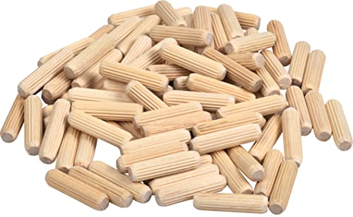 Wood Dowel Pins - Fluted - 1/4" Diameter (1/4" x 1", 100) - size: 1/4" x 1"