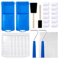 Mister Rui 25Pc 2" Foam Paint Roller Kit with Tray Liners & Sponge Brushes - size: 2 Inch,25 Pack
