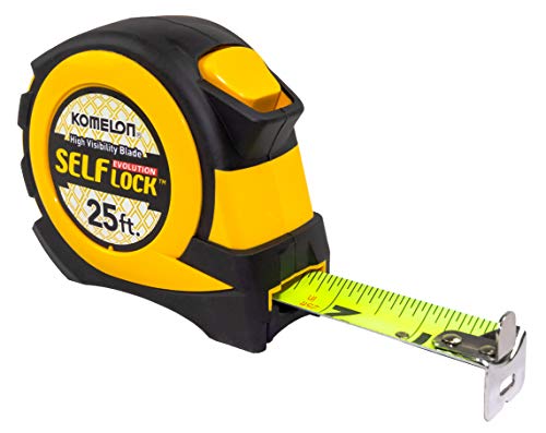 Komelon EV2825 25' x 1" Self-Lock Evolution Tape Measure, 1-Pack - size: 25 ft