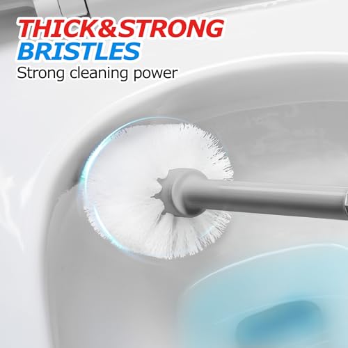 FORASTO 2 in 1 Toilet Plunger and Brush Set,Extended Handle Plunger,Toilet Bowl Brush Plunger Set,Bathroom Cleaning Tools,Cleaning Brush,Toilet Brush Plunger Combo,Charcoal Gray（20.8inch） - color: Charcoal Gray, size: 1Pack