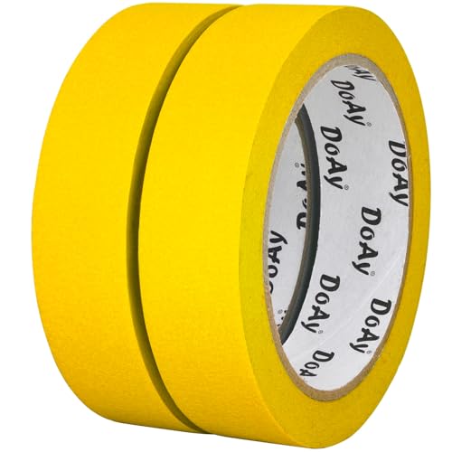 2 Pack Yellow Painters Tape - Masking Tape 1 Inch Wide - Multi-Surface, Smart Adhesion, Indoor & Outdoor - 180FT Total - Paint Tape for DIY, Labeling, Art, Car, General Purpose (#3910) - color: Yellow