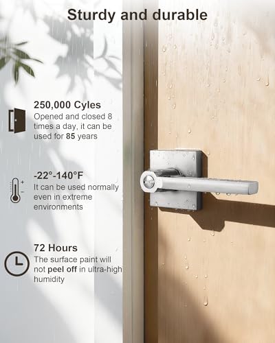 Probrico (5 Pack Square Door Lever Interior Bedroom or Bathroom Lever Door Handle, Privacy Door Lever in Satin Nickel,with Locking Keyless Lever for Right & Left Sided Doors Heavy Duty - color: Satin Nickel, size: 5