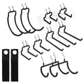 ELEAD 12-Piece Pegboard Hooks with Extension Straps, Heavy Duty Organizer Pegboard Accessories Fit for 1/4" Pegboard, Peg Board Tool Utility Hangers for Power Tool, Drill, Bag, Cord - style: 12-Piece