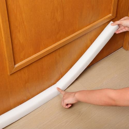 4 Rolls 1-1/2 Inch W x 1-1/2 Inch H Foam Weather Stripping with Adhesive 8 ft Foam Density Closed Cell Tape Seal for Uneven Gaps Doors Windows (White) - color: White