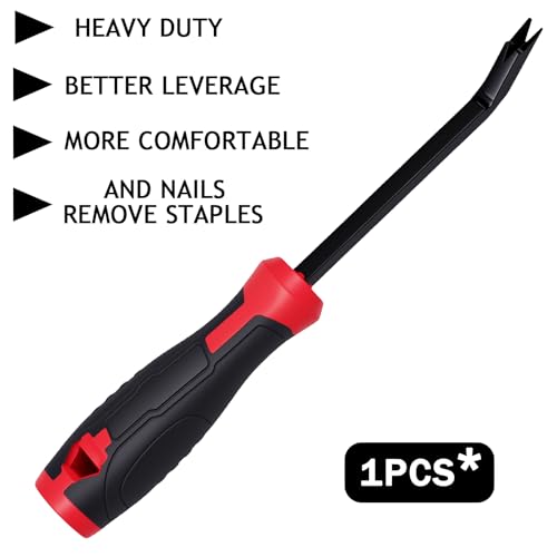 Staple Remover Tool, Upholstery Staple Puller Remover for Carpet, Wood Floor and Furniture, Stapler Remover with Angled Rod and Comfortable Grip