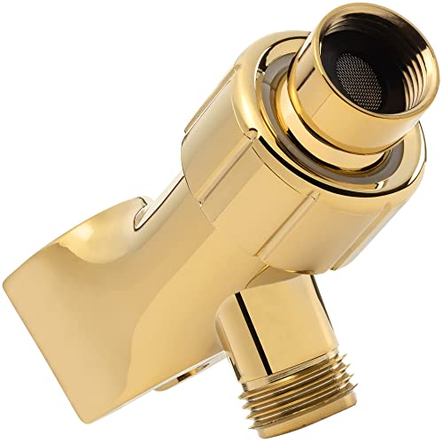 Aqua Elegante Adjustable Shower Arm Bracket - Polished Brass - color: Polished Brass