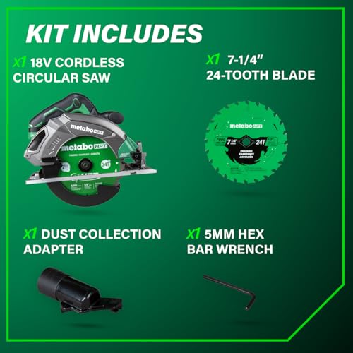Metabo HPT 18V MultiVolt 7-1/4 In Cordless Circular Saw, C1807DAQ4