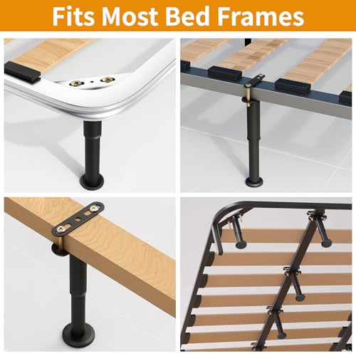 VinBee Bed Support Legs,Adjustable Bed Legs 7.08–13 inch,Adjustable Furniture Legs Heavy Duty Bed Frame Support Leg Replacement for Furniture & Platform Slat Supports 4 Pack