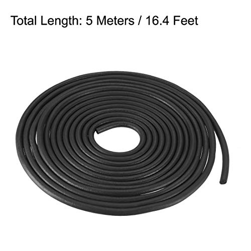 uxcell Foam Rubber Seal Weather Strip 3mm Diameter 5 Meters Long Black - size: 3mm x5m