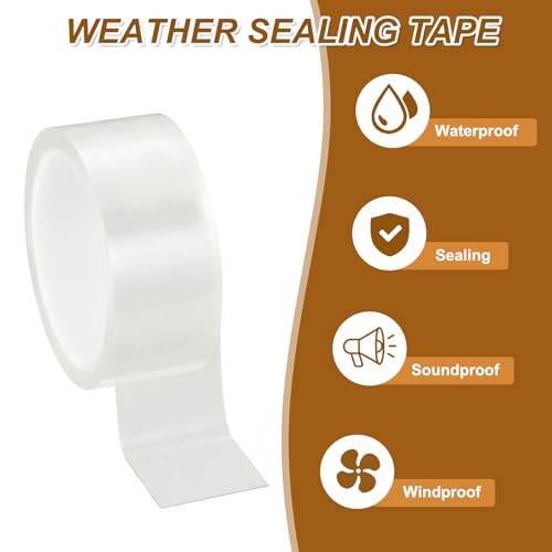 uxcell Window Weather Sealing Tape, 2 Inch x 16.4 ft (31.5mil Thick) - size: 2 Inch x 16.4 ft x 31.5mil