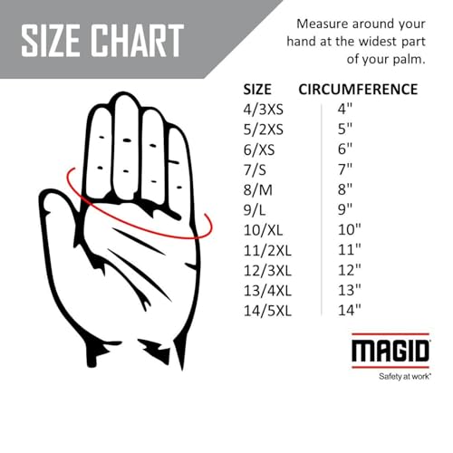 MAGID D-ROC ANSI A5 DX+ Technology VersaTek Grip Work Gloves, 1 Pair, Size 10/XL, DXPG53 - size: 10/XL, style: 1 Pair