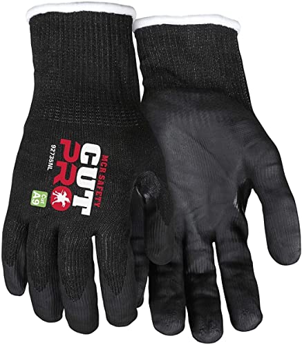 MCR Safety 92735NL Cut Pro 15 Gauge HyperMax/Steel Work Glove, Cut Protection, Nitrile Coated Palm & Fingertips, Thumb Crotch, Touchscreen Friendly, Large - size: Large
