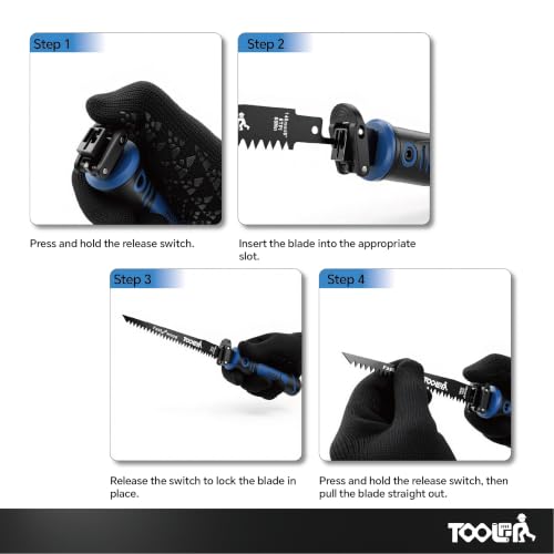 8-In-1 Multi Blades Hand Saw, Drywall, Hacksaw, Jab Saw & Wood Cutter Tool - color: 8-in-1 Blue