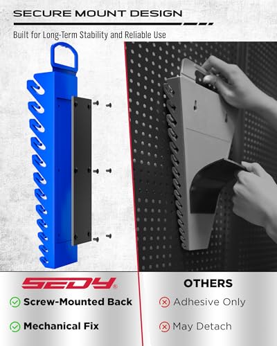 2-Pack Magnetic Wrench Organizer Set, 24-Slot Premium Wrench Rack Holder with Non-Slip Carry Handle for Tool Box Drawer Wall Storage, SAE (1/4'' to 15/16'') & Metric (6mm to 24mm) - style: 24-Slot Compact Handle / 2-Pack