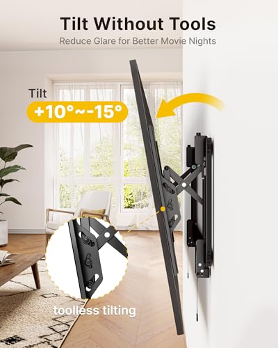 monTEK Heavy Duty Tilting TV Wall Mount Barckt for 37–90" TVs up to 200lbs - size: 37"-90" TV