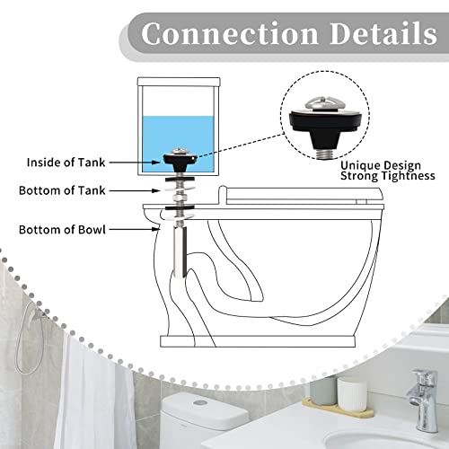 Universal Toilet Tank to Bowl Bolts Kit, Heavy Duty Toilet Bolts, Waterproof Stainless and Rubber Washers Gaskets with Extra Long Nut Screw for Fastening (Silver) (2, Long) - size: Long