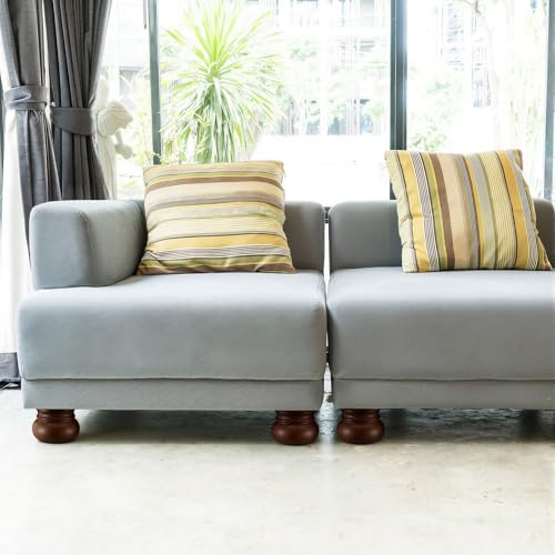 4 Pack 3 Inch Solid Wood Furniture Leg Brown Walnut Bun Feet for Sofas, Chairs, Cabinets, Beds and Home Decor and Much More