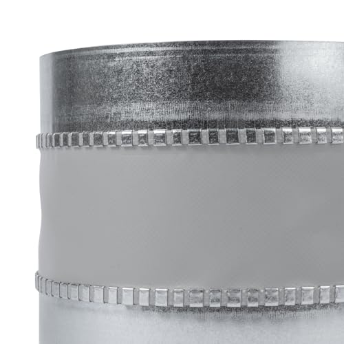 Repa Market 8" Inch Flexible Male Fit Duct Connector – Galvanized Steel Round Pipe Extender for Spiral Ducts – Vibration & Noise Reduction Coupler for HVAC Systems, Exhaust, and Dryer Vent Connections - size: 8" Inch