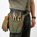 Gardening Tool Pouch for Waist, Hands-Free Canvas Tool Belt with 6 Pockets – Adjustable Waist Apron for Gardening Tools (Gardening Tools NOT Included)-Green - color: Army Green