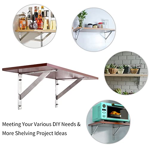 YUMORE 14 Inch Shelf Bracket, Heavy Duty L Bracket, 2 Pack - size: 14"(Soild)