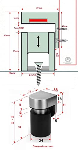 VIBORG Deluxe Solid Sus304 Stainless Steel Casting Powerful Floor Mount Mounted Magnetic Pop Up Doorstop Door Stopper Door Stop Door Catch RS-39A