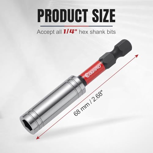 5PCS 1/4" Strong Magnetic Impact Bit Holder, Black Series, Upgraded Magnetic Drill Bit Extension for Impact Driver, Cordless Drill, 1/4" Hex Shank Premium S2 Steel - size: 5PCS