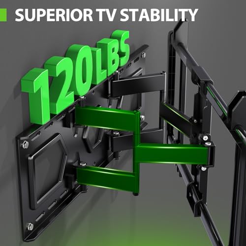 USX Mount Ultra Slim TV Wall Mount for 37-90 inch TVs, Low Profile Full Motion TV Mount with Swivel Articulating Dual Arms, Wall Bracket for Max VESA 600x400mm Holds 120lbs, Fits 16"/18"/24" Studs - size: 37-90 inch, 120 lb