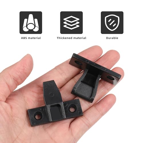 TEHAUX Quick Fitting Furniture Panel, 10pcs Push-on Fitting Nylon False Front Cabinet Clips with Screws Mounting Hardware Cabinet Panel Installation Clip for Furniture (Black) Location Clips