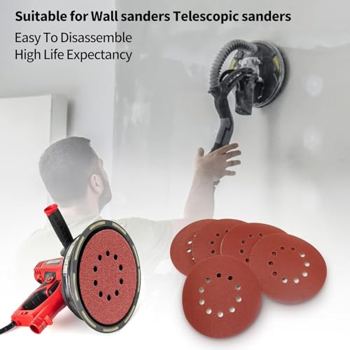 9 Inch 10 Hole Sanding Discs 150 Grit 20Pack Hook and Loop Disc - style: 10 hole-150 Grit