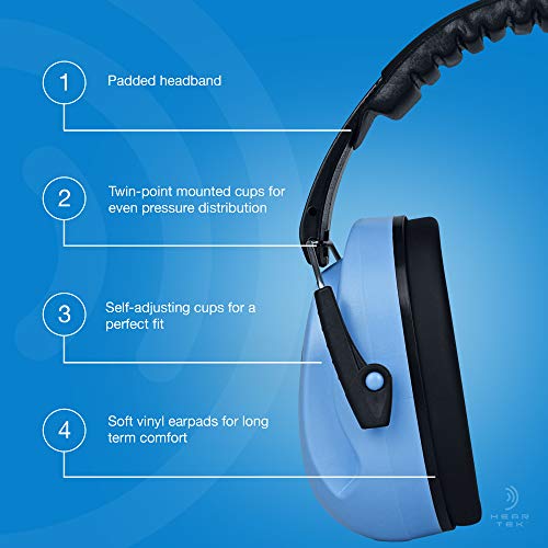 Noise Cancelling Headphones Kids Adult Earmuffs Shooting Ear Protection Foldable Ear Protection Earmuffs - color: Blue