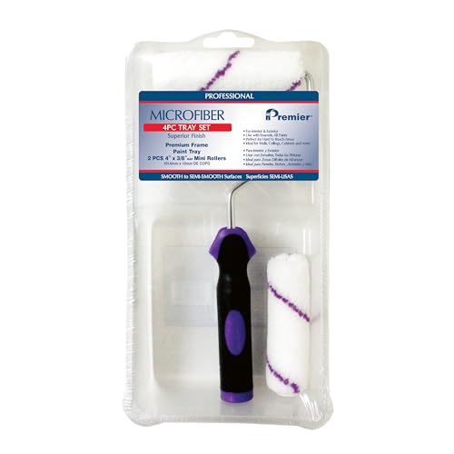 Premier, 44361, 4-Piece 4" Microfiber Mini Paint Roller Kit