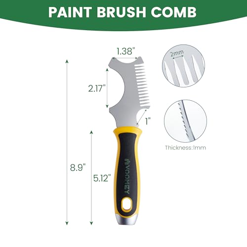 VOOMEY 5-in-1 Paint Roller Cleaner Tool with Hammer Base & Brush Comb - size: 5 in 1 Paint Roller Cleaner