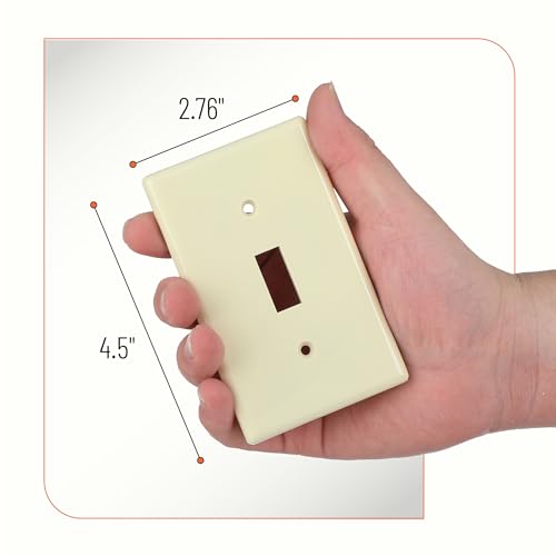 Bates- Light Switch Plates, 10 Pack, Light Almond, Light Switch Cover Plate, Single Switch Plate Cover - color: Light Almond, size: 10 Pack, Standard-Size